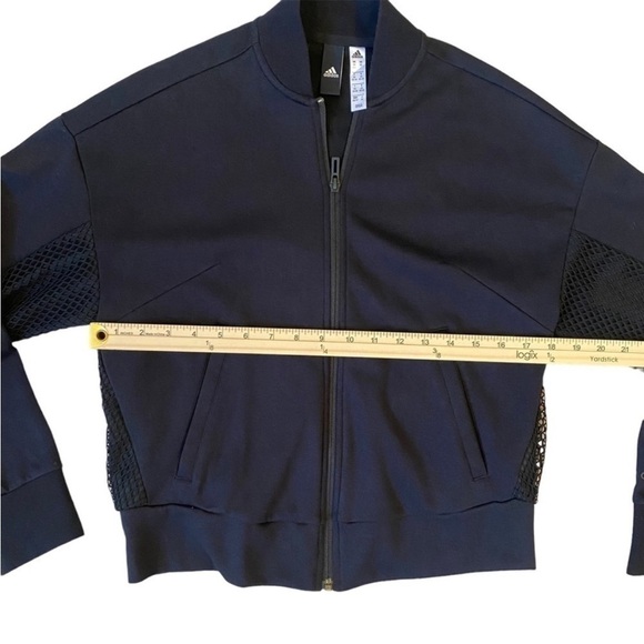 Black Summer Spring Fall Mesh Panel Jacket Adidas XS - Picture 9 of 14